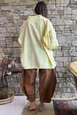 Ginny Gingham Balloon Sleeve Blouse Lemon